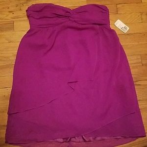 Purple strapless dress with bow in the front (M)